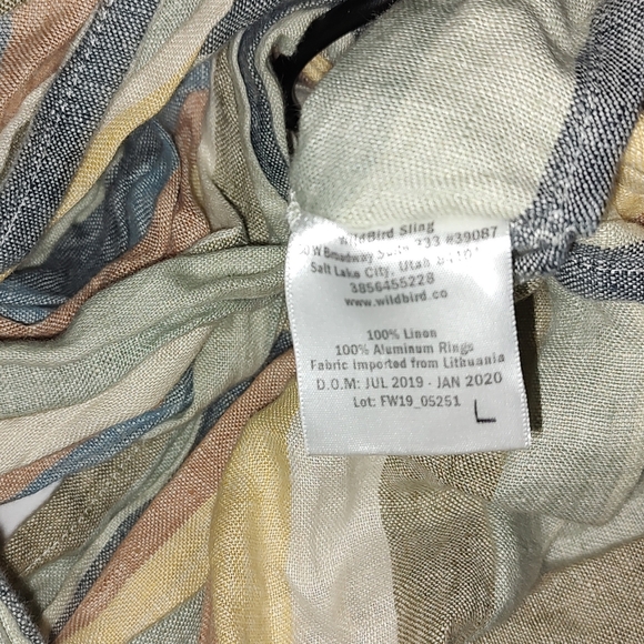 WildBird Pastel Striped Ring Sling Long Length Black Rings - Picture 6 of 6